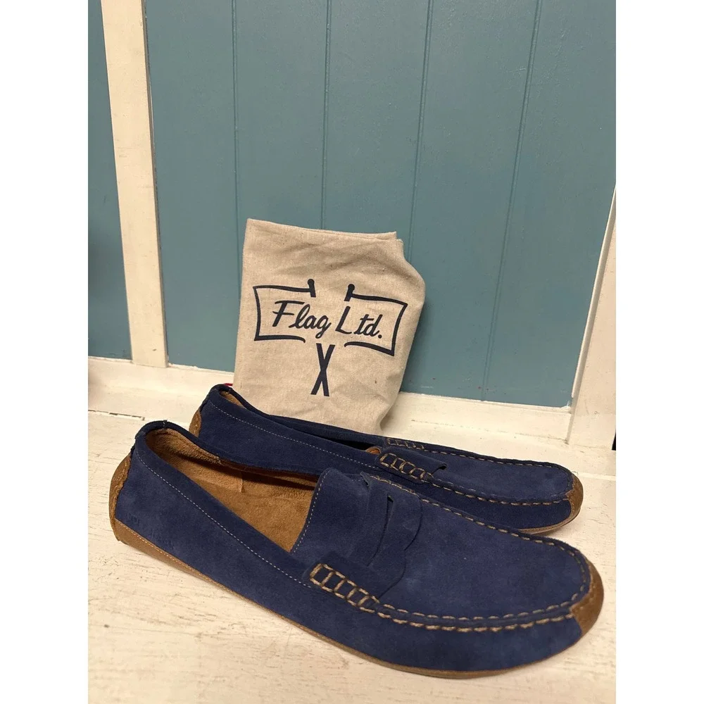 Cole Haan Mens Gunnison Driver Loafers Navy Blue Suede Penny Moccasins C30973 12